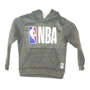 NBA Logo Gray Hoodie Athletic Sweatshirt M (5/6) Youth Kangaroo Pocket